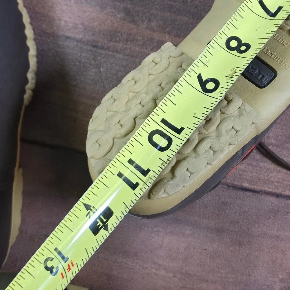 LL Bean Duck Boots Womens 7.5 Brown Orange Slip On Waterproof Moccasin Shoes